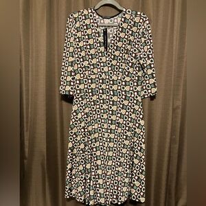 Audrey Whitmore Geometric Long Sleeve Dress